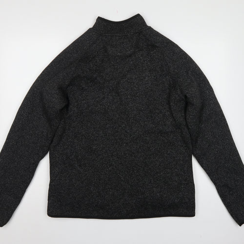 Marks and Spencer Men's Black Marl Fleece Jacket Small Full Zip