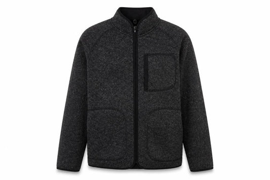 Marks and Spencer Men's Black Marl Fleece Jacket Small Full Zip