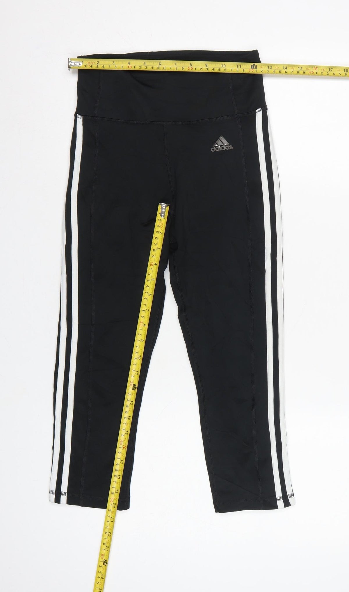 Adidas Women Black XS AEROREADY Side Stripe Skinny Leggings