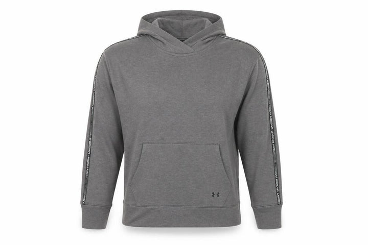 Under Armour Women's Grey M Loose Fit Logo Hoodie Taped Sleeves
