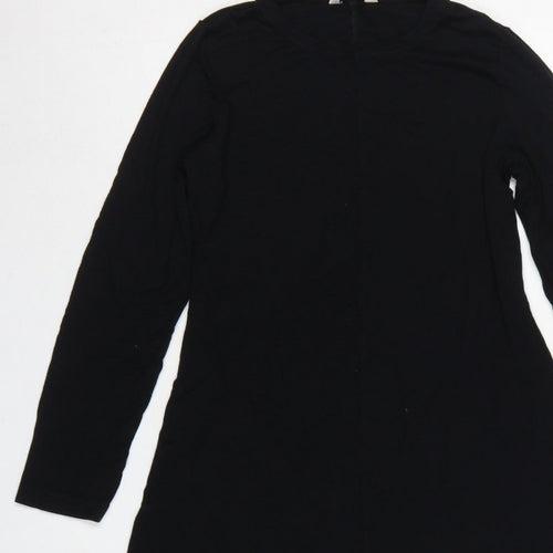 Marks and Spencer Women Black UK 12 Fit & Flare Midi Knit Dress