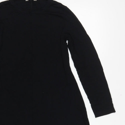 Marks and Spencer Women Black UK 12 Fit & Flare Midi Knit Dress