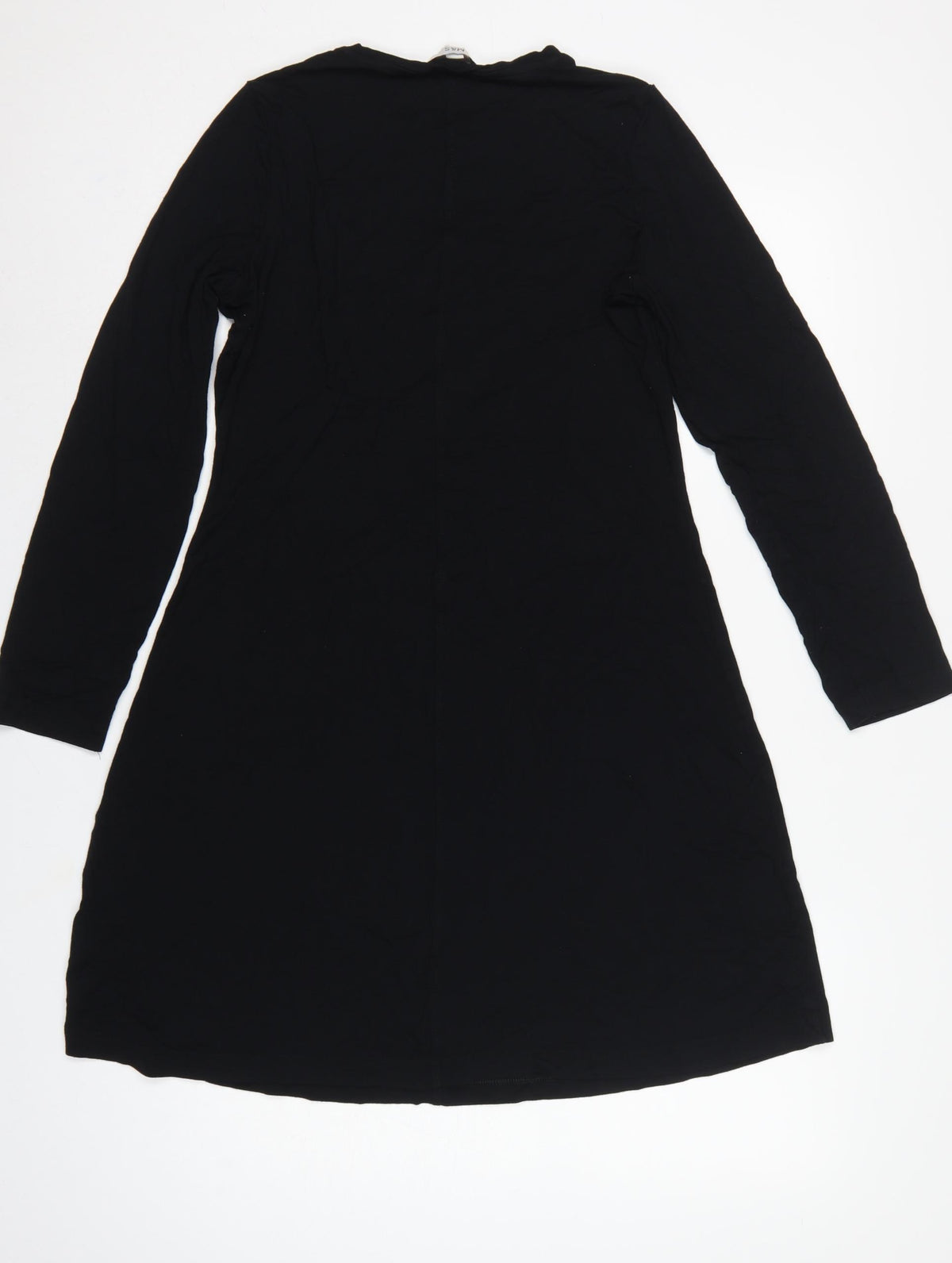 Marks and Spencer Women Black UK 12 Fit & Flare Midi Knit Dress