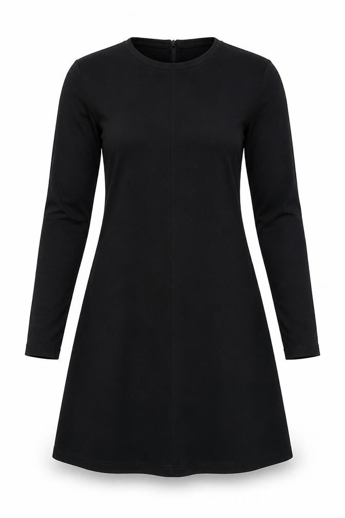 Marks and Spencer Women Black UK 12 Fit & Flare Midi Knit Dress