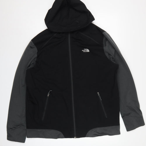 The North Face Men's Black Grey XL Hooded Softshell Jacket