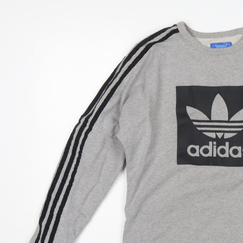 Additional view of Adidas Men’s Grey XS Pullover Sweatshirt Trefoil Logo 3 Stripe