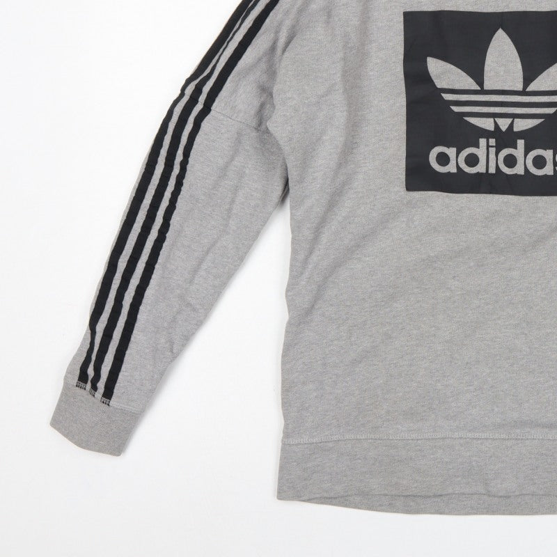 Additional view of Adidas Men’s Grey XS Pullover Sweatshirt Trefoil Logo 3 Stripe