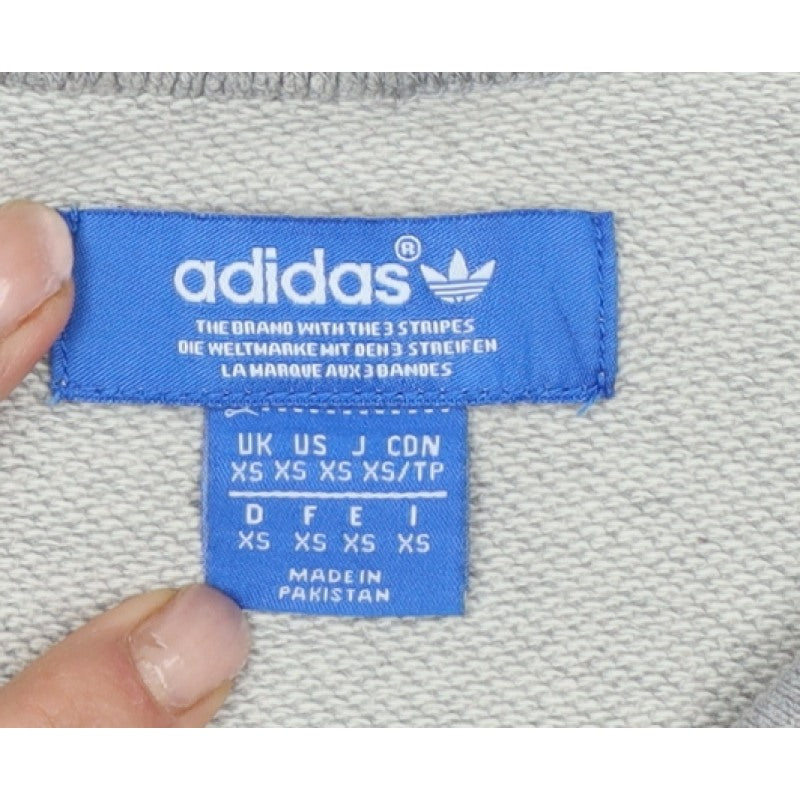 Additional view of Adidas Men’s Grey XS Pullover Sweatshirt Trefoil Logo 3 Stripe