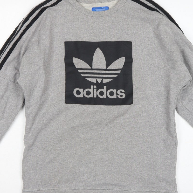 Additional view of Adidas Men’s Grey XS Pullover Sweatshirt Trefoil Logo 3 Stripe