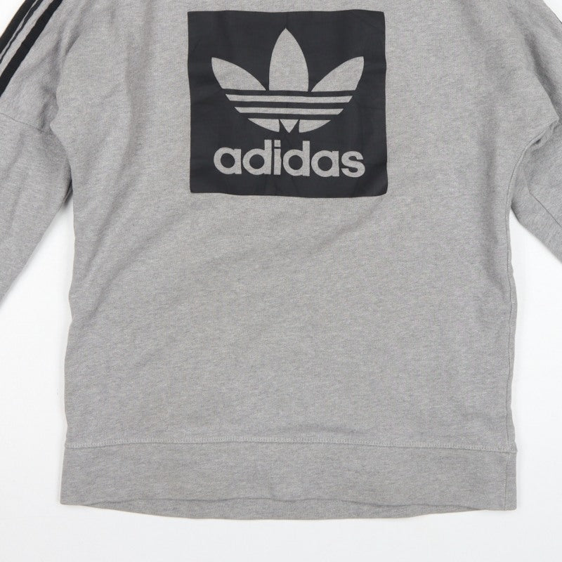 Additional view of Adidas Men’s Grey XS Pullover Sweatshirt Trefoil Logo 3 Stripe