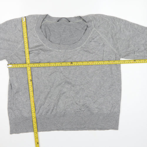 Windsmor Women Grey XL Scoop Neck Studded Cuff Knit Jumper