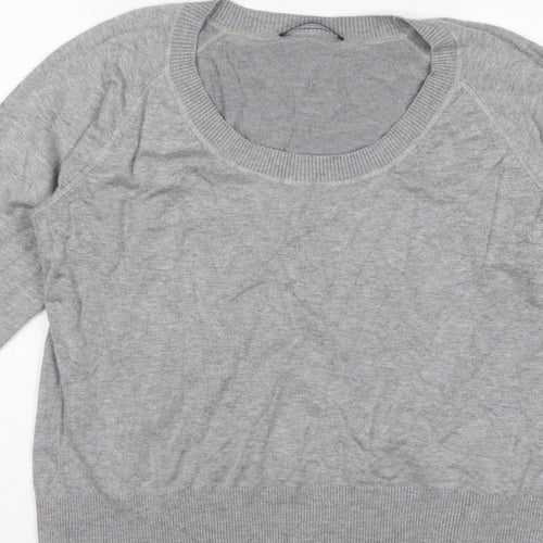 Windsmor Women Grey XL Scoop Neck Studded Cuff Knit Jumper