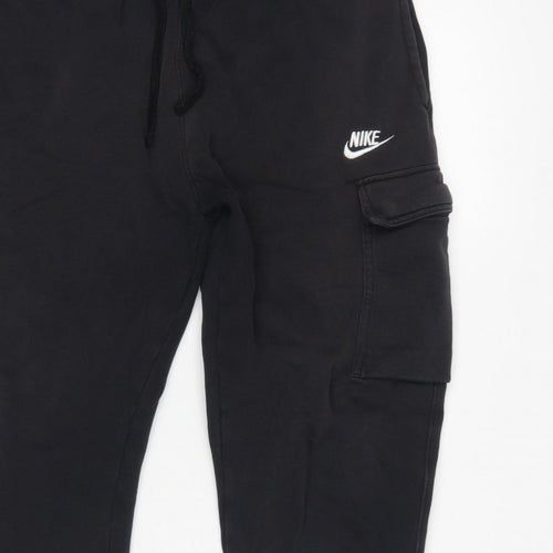 Nike Women’s Black M Cargo Jogger Trousers Logo Elastic Waist