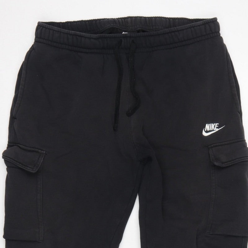 Nike Women’s Black M Cargo Jogger Trousers Logo Elastic Waist