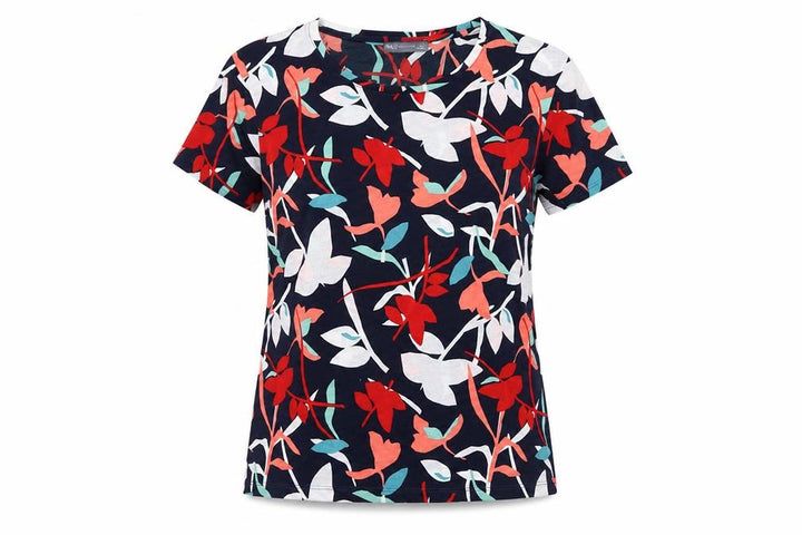 Marks and Spencer Women Multicoloured UK 8 Floral Jersey T-Shirt