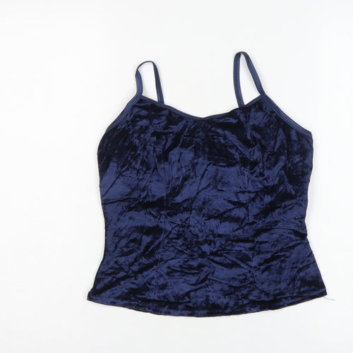 St Michael Marks & Spencer Women’s Blue UK 16 Velvet Camisole Tank Top