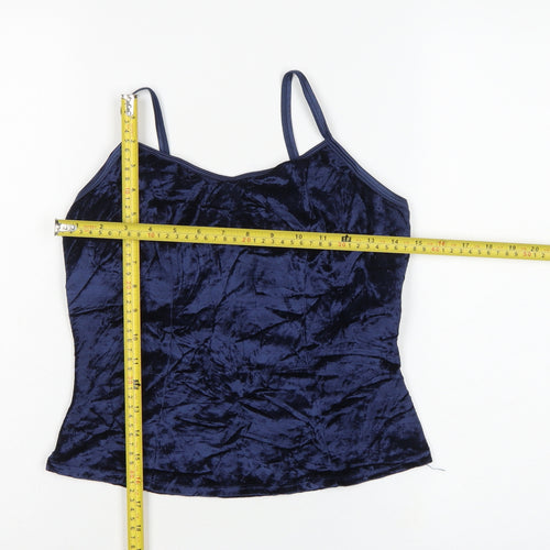 St Michael Marks & Spencer Women’s Blue UK 16 Velvet Camisole Tank Top