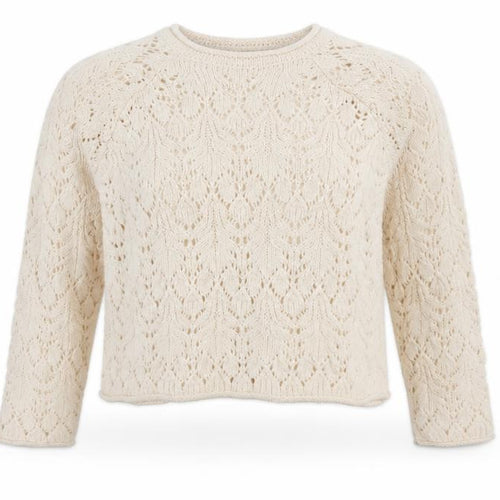 M&S Per Una Women Ivory L Open Knit Cotton Pullover Jumper