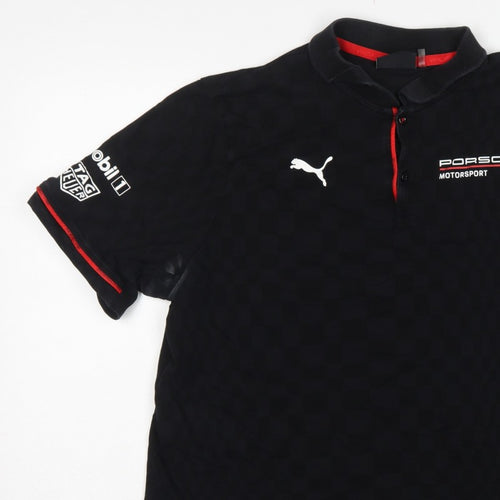 Puma Porsche Motorsport Men's Black L Logo Racing Polo Shirt