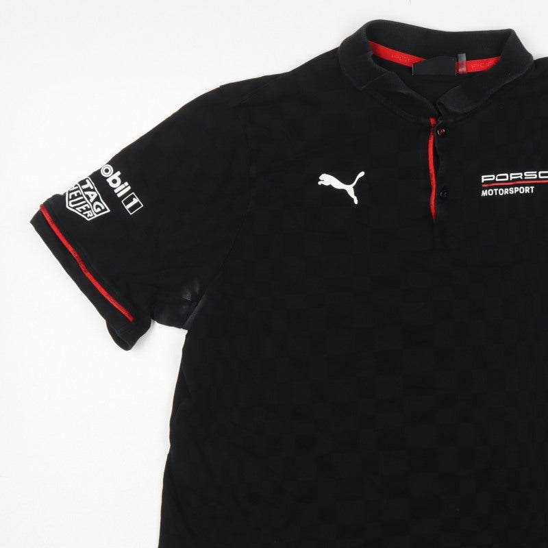 Puma Porsche Motorsport Men's Black L Logo Racing Polo Shirt