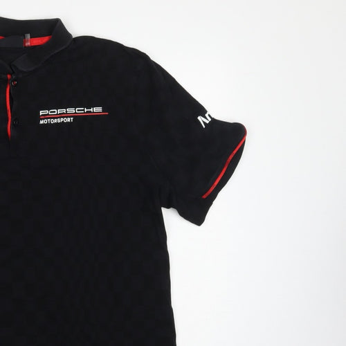Puma Porsche Motorsport Men's Black L Logo Racing Polo Shirt