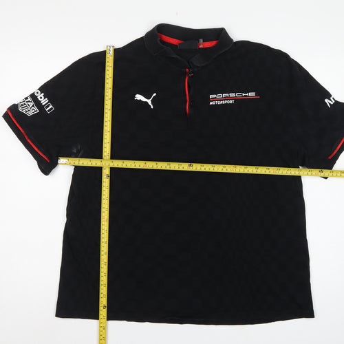 Puma Porsche Motorsport Men's Black L Logo Racing Polo Shirt