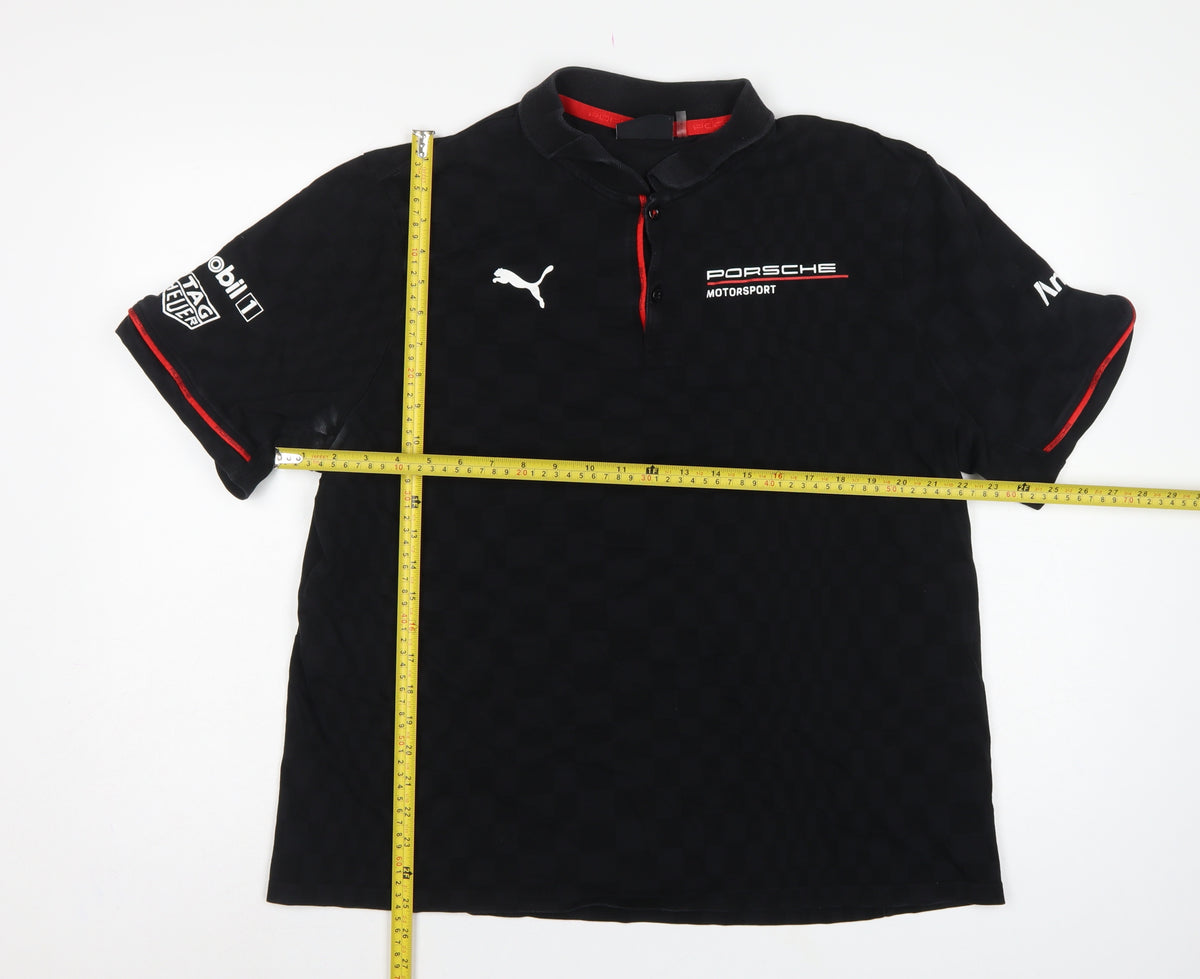 Puma Porsche Motorsport Men's Black L Logo Racing Polo Shirt