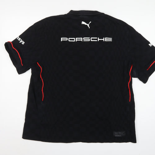Puma Porsche Motorsport Men's Black L Logo Racing Polo Shirt
