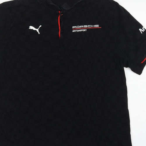 Puma Porsche Motorsport Men's Black L Logo Racing Polo Shirt