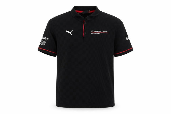 Puma Porsche Motorsport Men's Black L Logo Racing Polo Shirt