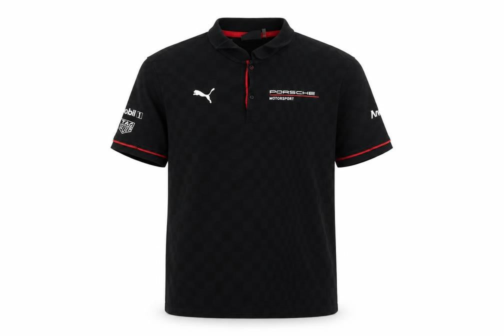 Puma Porsche Motorsport Men's Black L Logo Racing Polo Shirt
