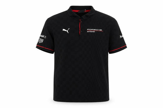 Puma Porsche Motorsport Men's Black L Logo Racing Polo Shirt