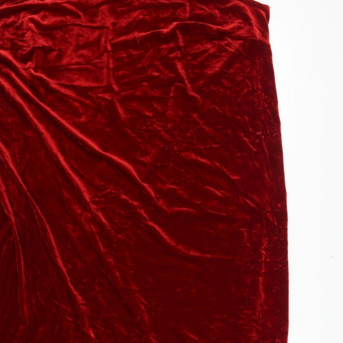 Essence Women Red Velvet UK 24 Sleeveless V-Neck Bodycon Party Dress