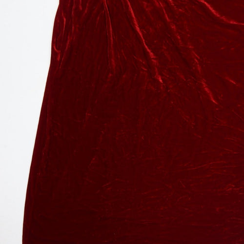 Essence Women Red Velvet UK 24 Sleeveless V-Neck Bodycon Party Dress