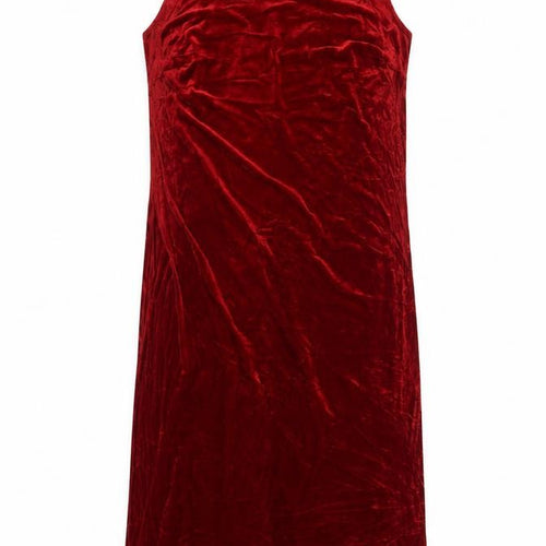 Essence Women Red Velvet UK 24 Sleeveless V-Neck Bodycon Party Dress