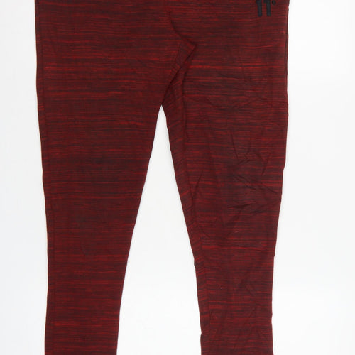 11° Men’s Red Marl Jogger Sweatpants Size S Elastic Waist Cuffed