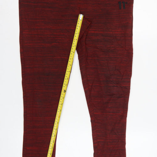 11° Men’s Red Marl Jogger Sweatpants Size S Elastic Waist Cuffed