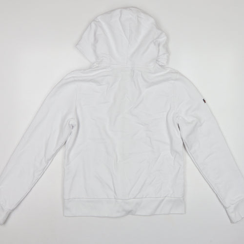 Superdry Women White UK 12 Full Zip Logo Hooded Hoodie