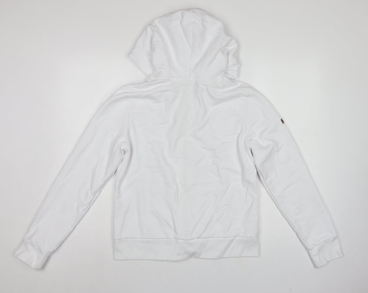 Superdry Women White UK 12 Full Zip Logo Hooded Hoodie