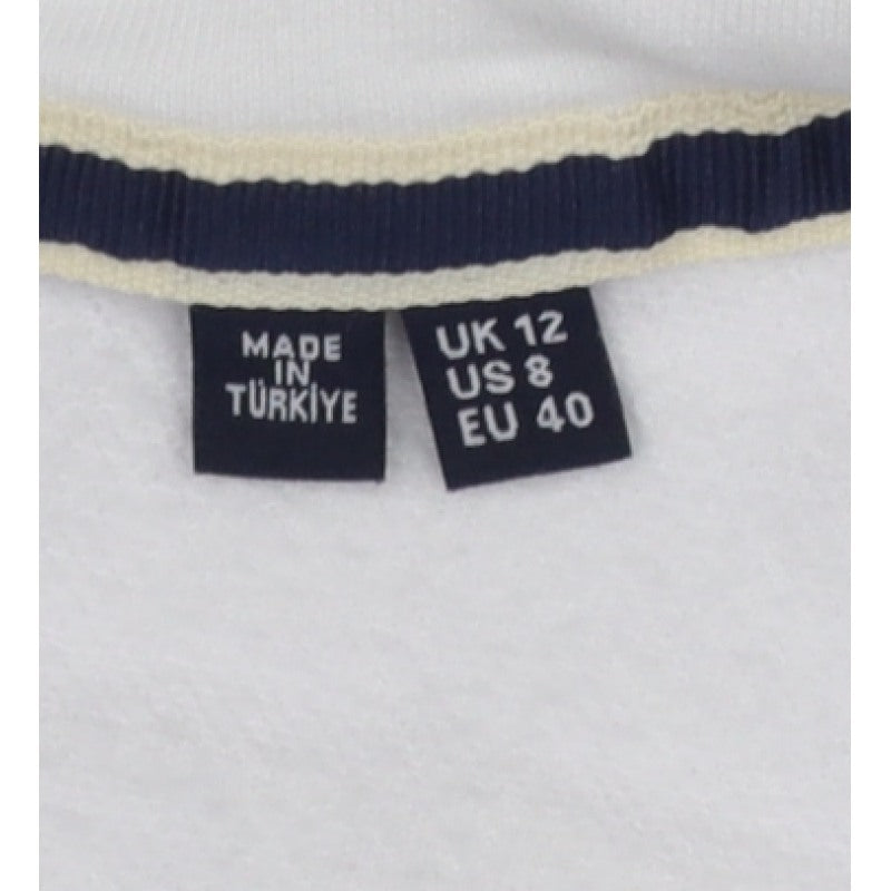 Superdry Women White UK 12 Full Zip Logo Hooded Hoodie