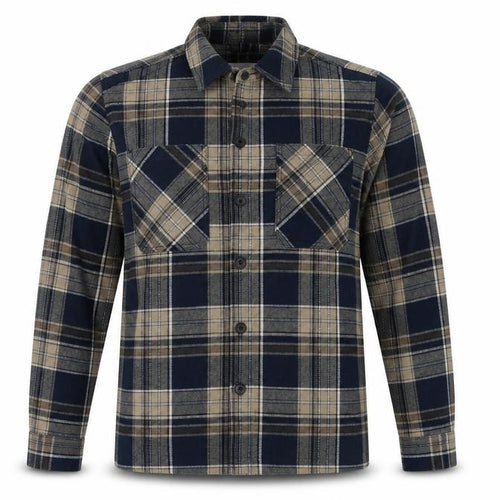 Easy Men's Blue Plaid Flannel Button-Up Shirt Size S Long Sleeve
