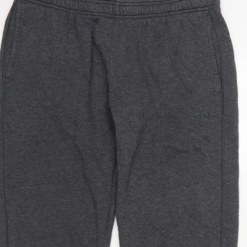 Dri Champion Men's Grey L Fleece Sweatpants Elastic Waist Logo