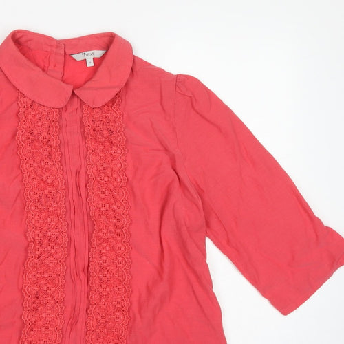 Next Women’s Pink UK 18 Lace Peter Pan Collar 3/4 Sleeve Blouse