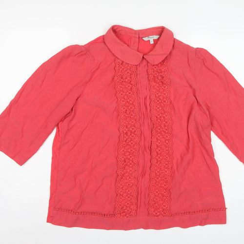 Next Women’s Pink UK 18 Lace Peter Pan Collar 3/4 Sleeve Blouse