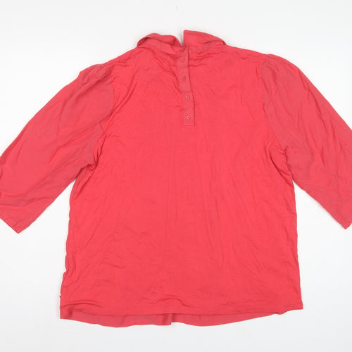 Next Women’s Pink UK 18 Lace Peter Pan Collar 3/4 Sleeve Blouse