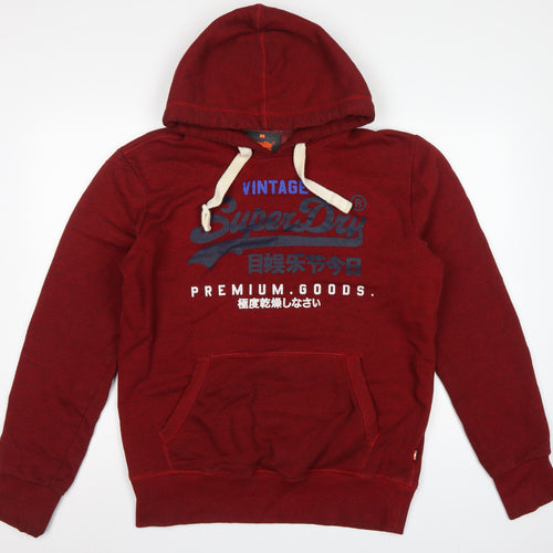 Superdry Men’s Red XL Pullover Graphic Print Hooded Hoodie