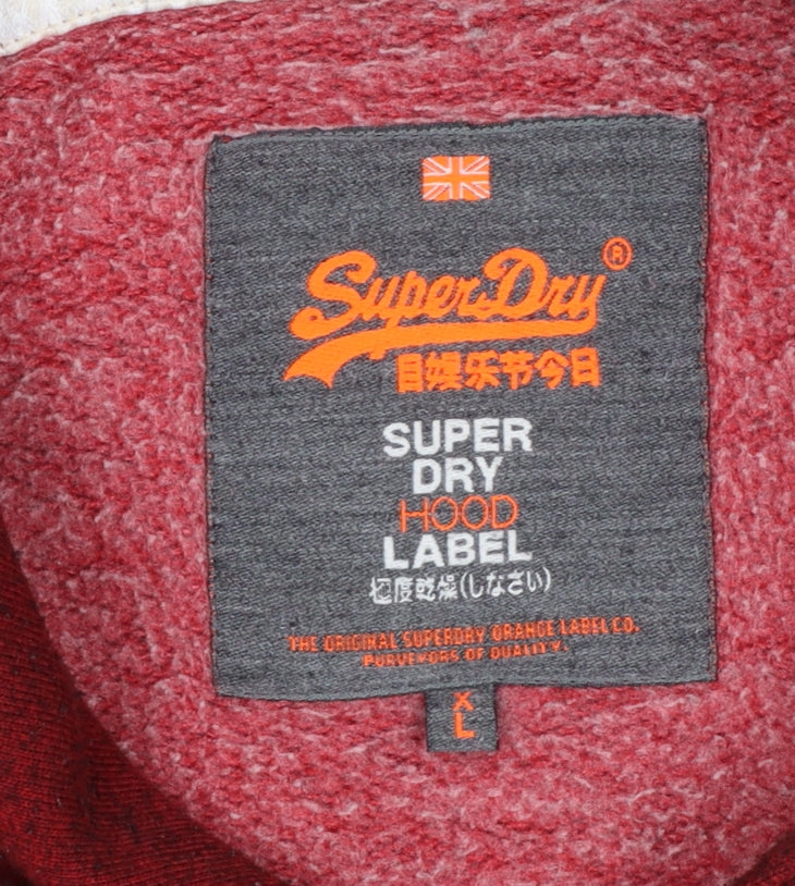 Superdry Men’s Red XL Pullover Graphic Print Hooded Hoodie