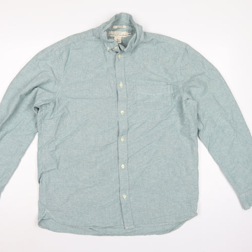 H&M Men’s Green L.O.G.G. L Regular Cotton Button-Down Shirt