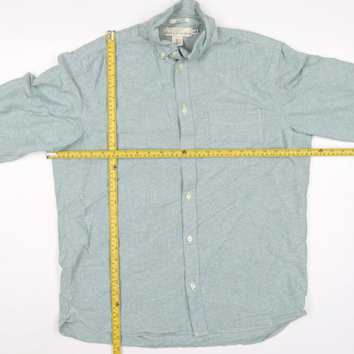 H&M Men’s Green L.O.G.G. L Regular Cotton Button-Down Shirt