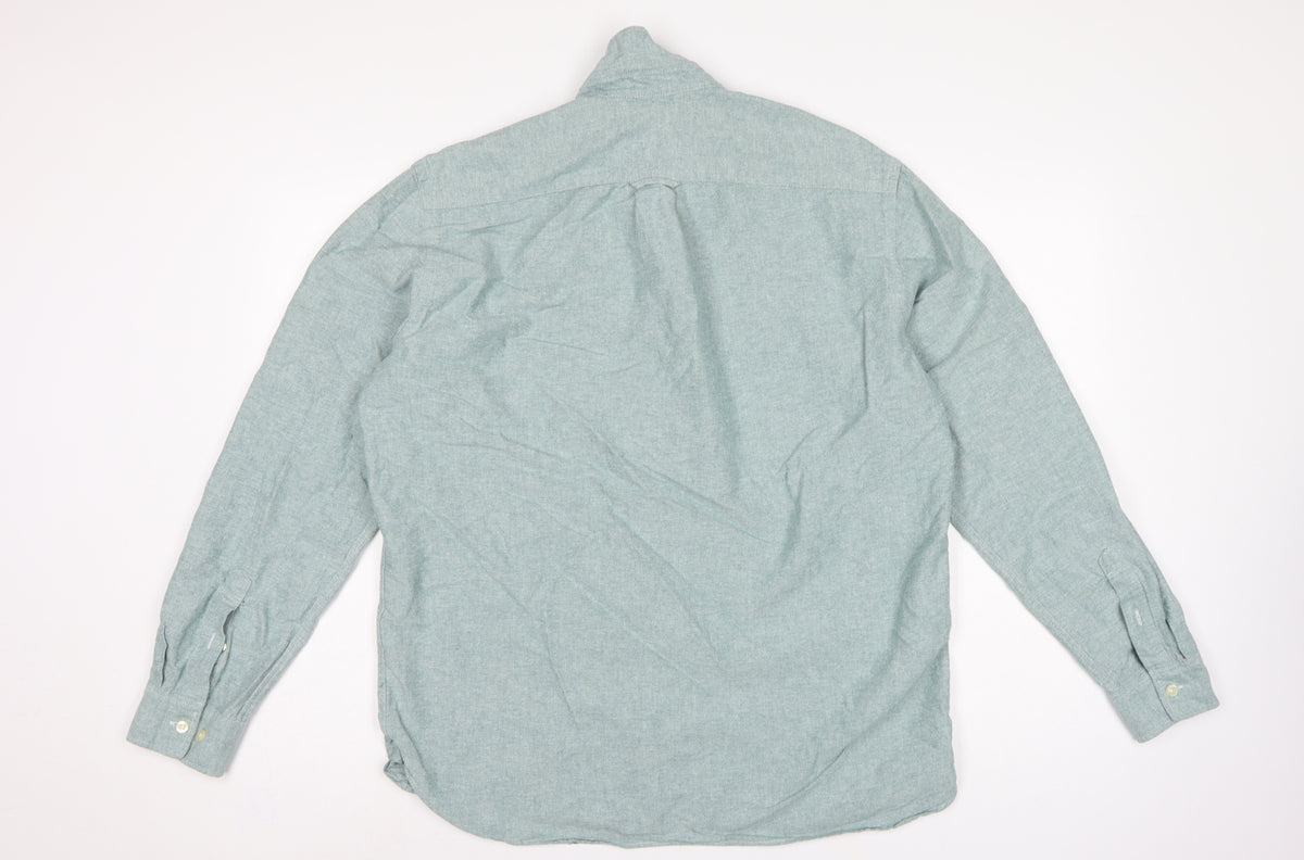 H&M Men’s Green L.O.G.G. L Regular Cotton Button-Down Shirt